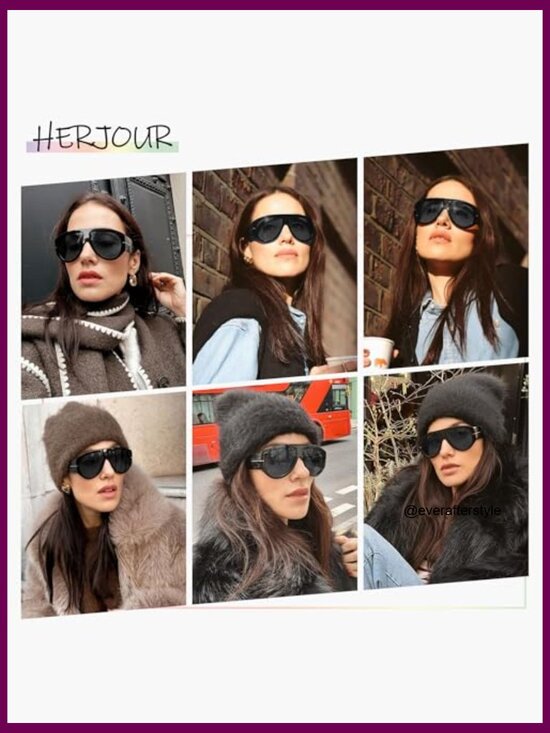 Oversized Retro Aviator Sunglasses 70s Vintage Style main image 5